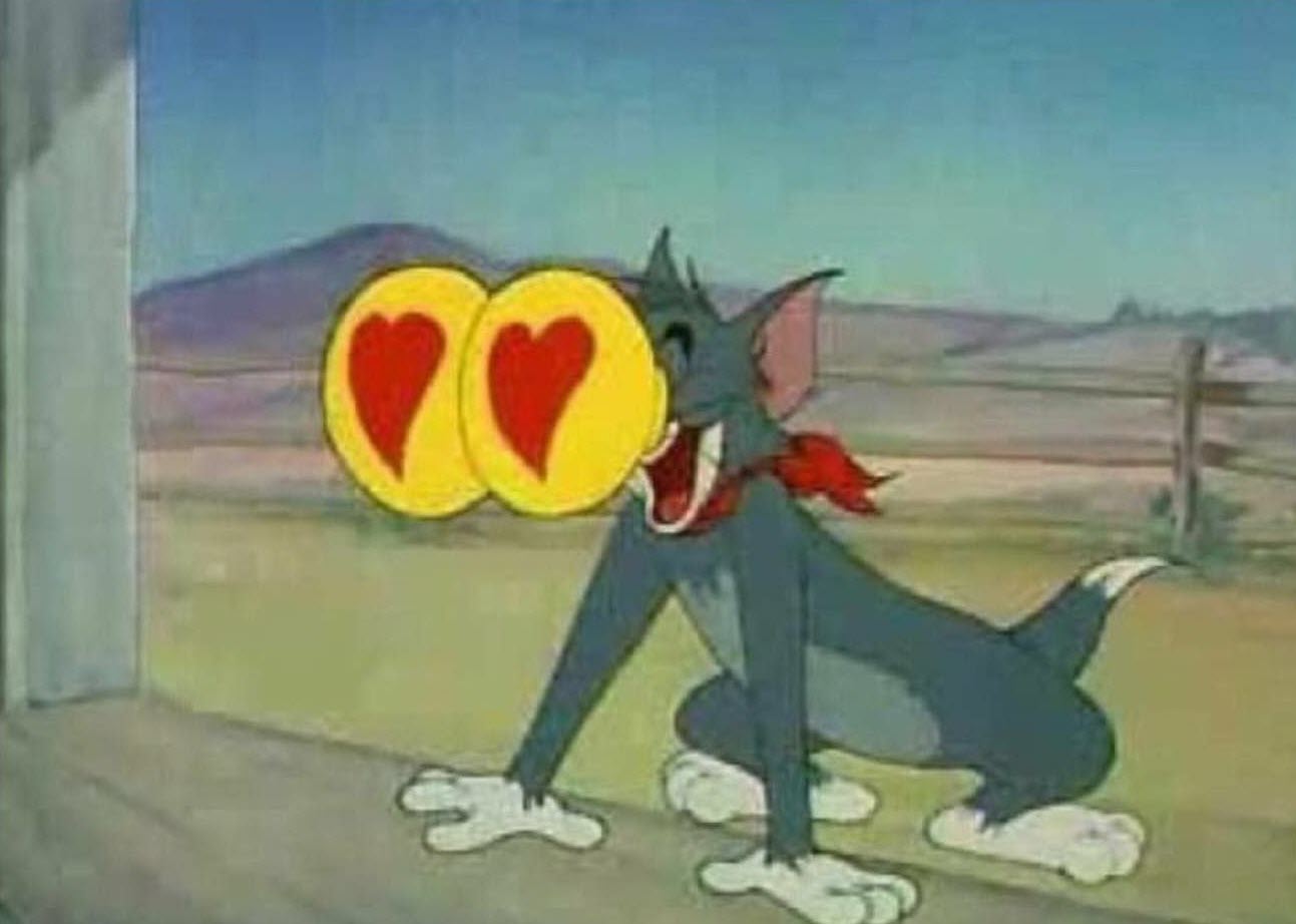 Meme xinh đẹp hình ảnh mèo trái khoáy tim