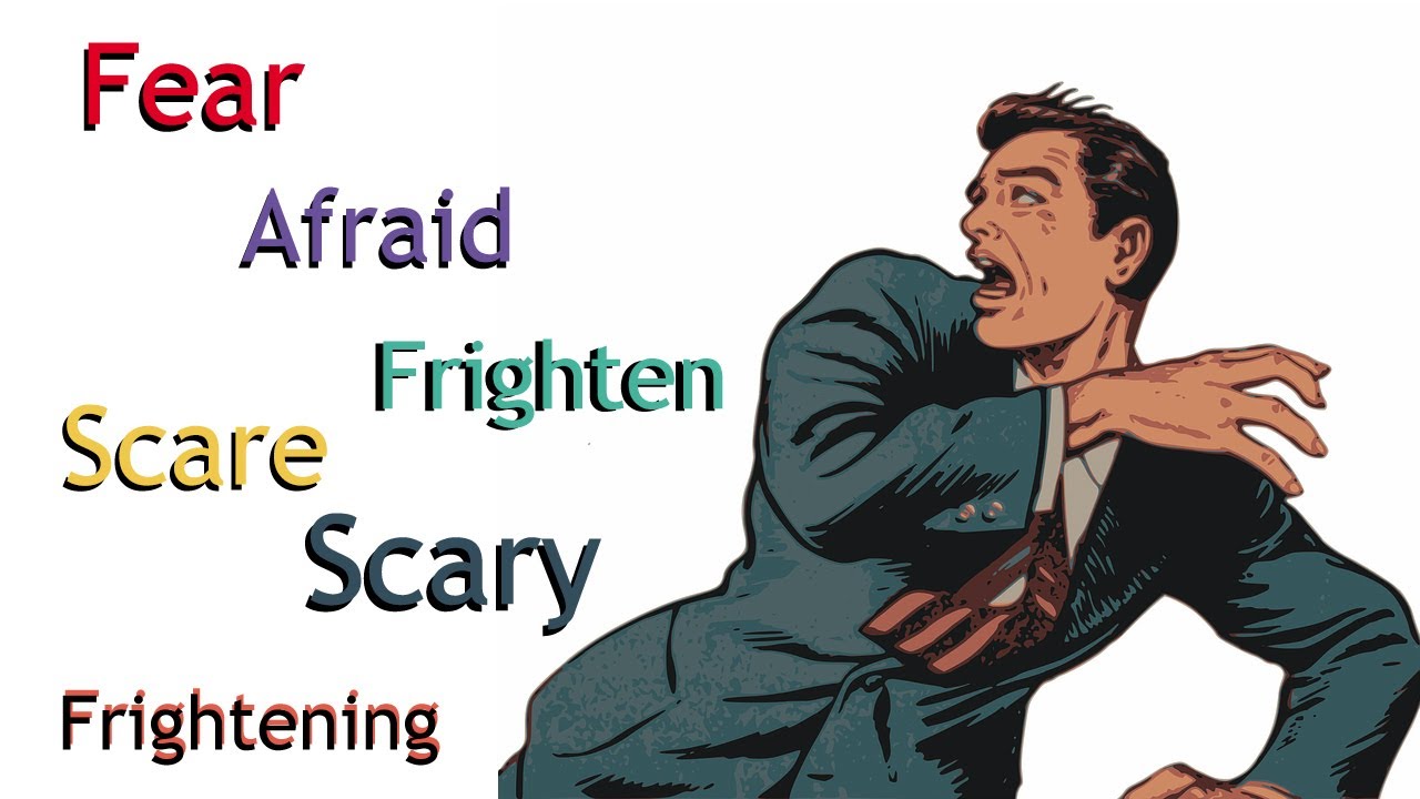 Fear scare. Afraid frightened разница. Scare and afraid. Frightening scaring разница.