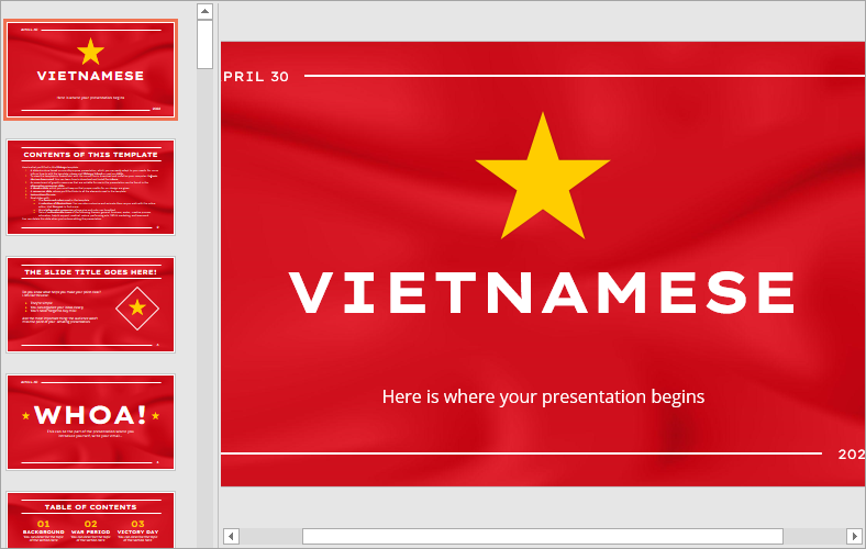 Mẫu slide PowerPoint lịch sử Việt Nam nền đỏ