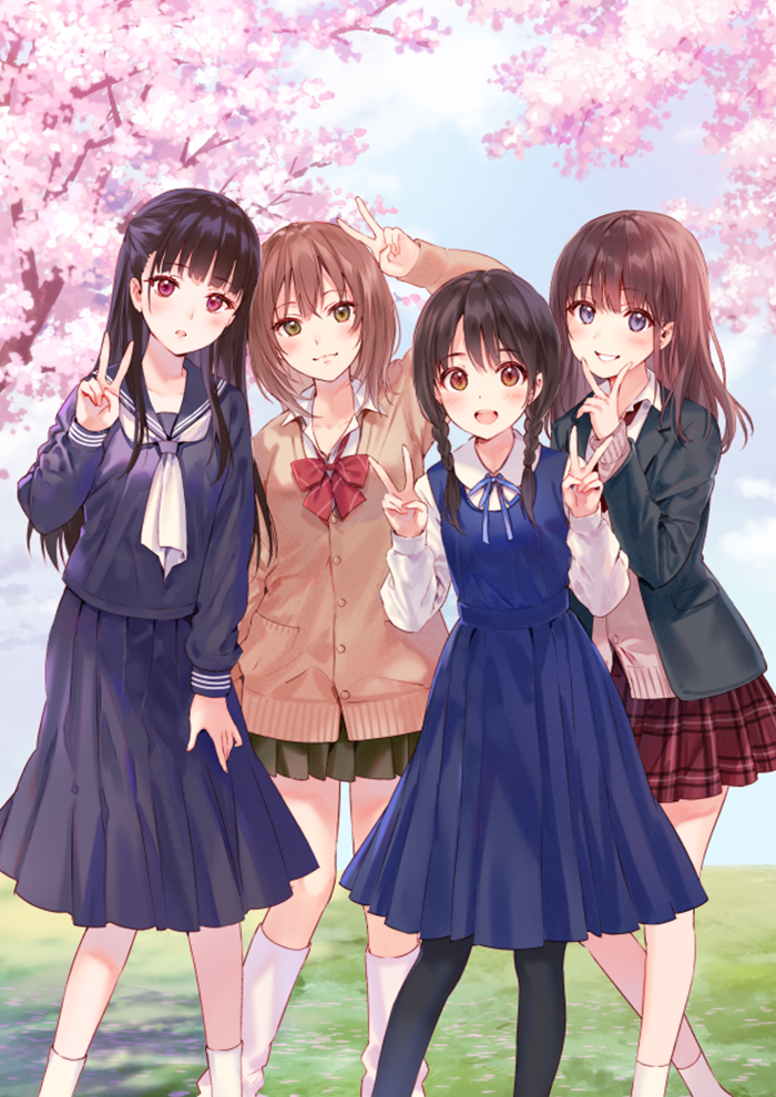 Hình ảnh anime nhóm 4 người đẹp