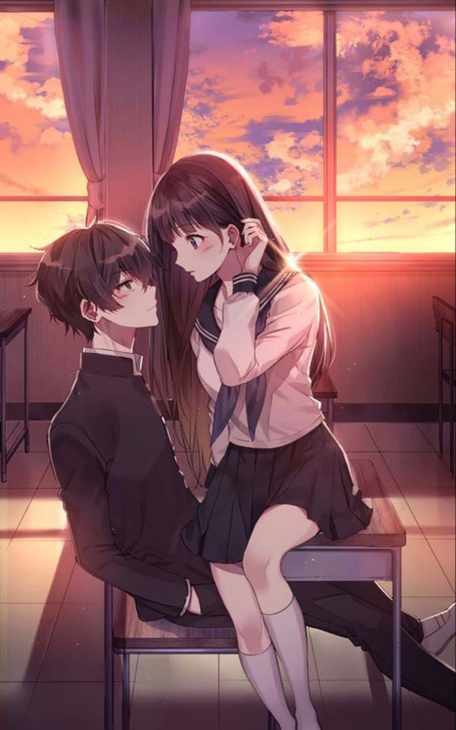 Hình ảnh cặp đôi yêu nhau đẹp anime