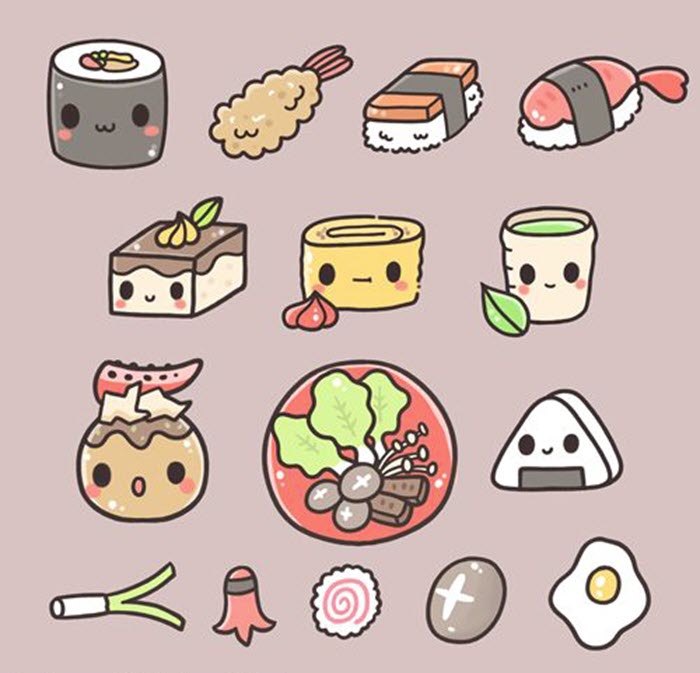 Hình ảnh đồ ăn chibi cute dễ thương