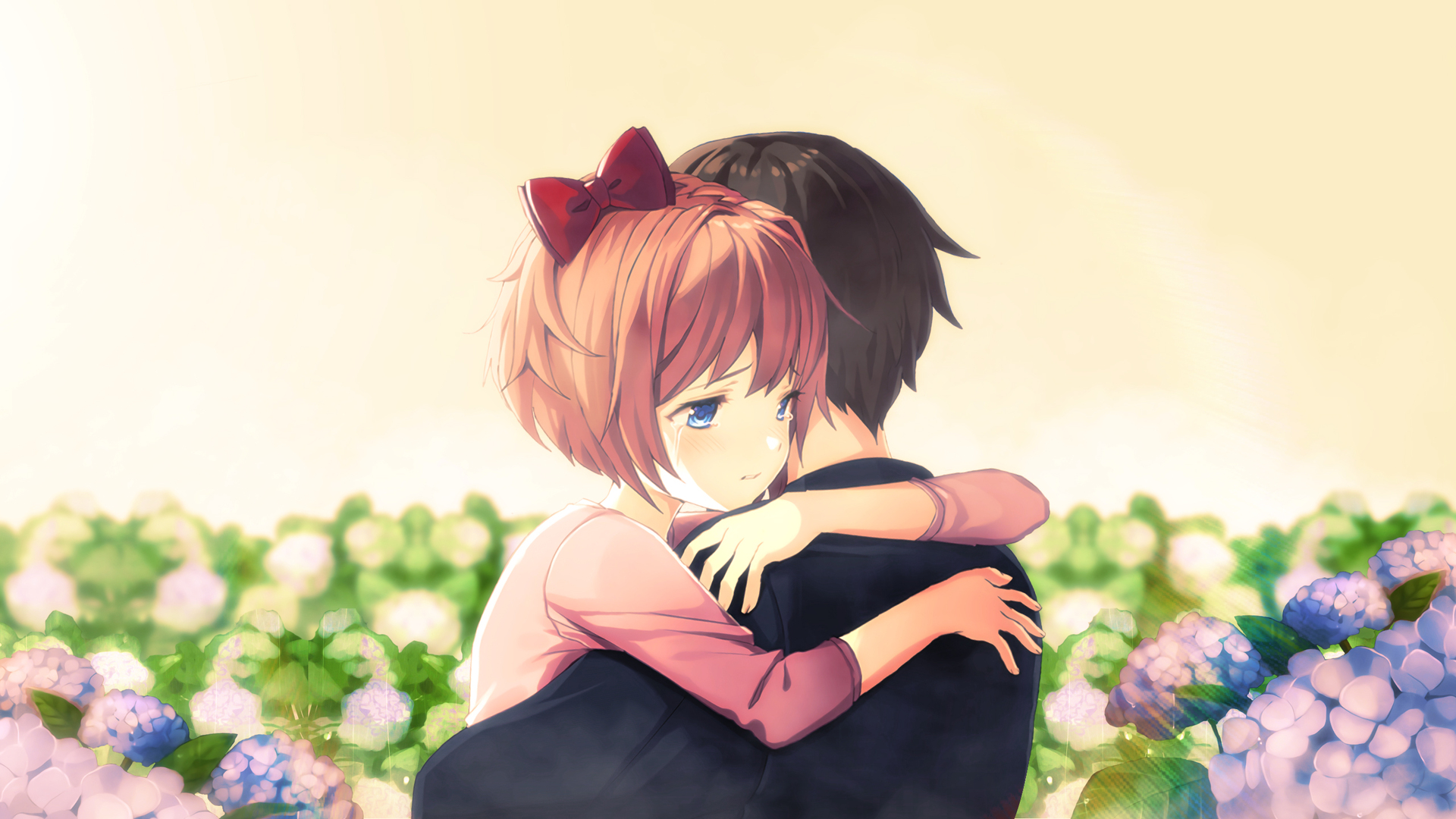 Ảnh anime hai bạn ôm nhau