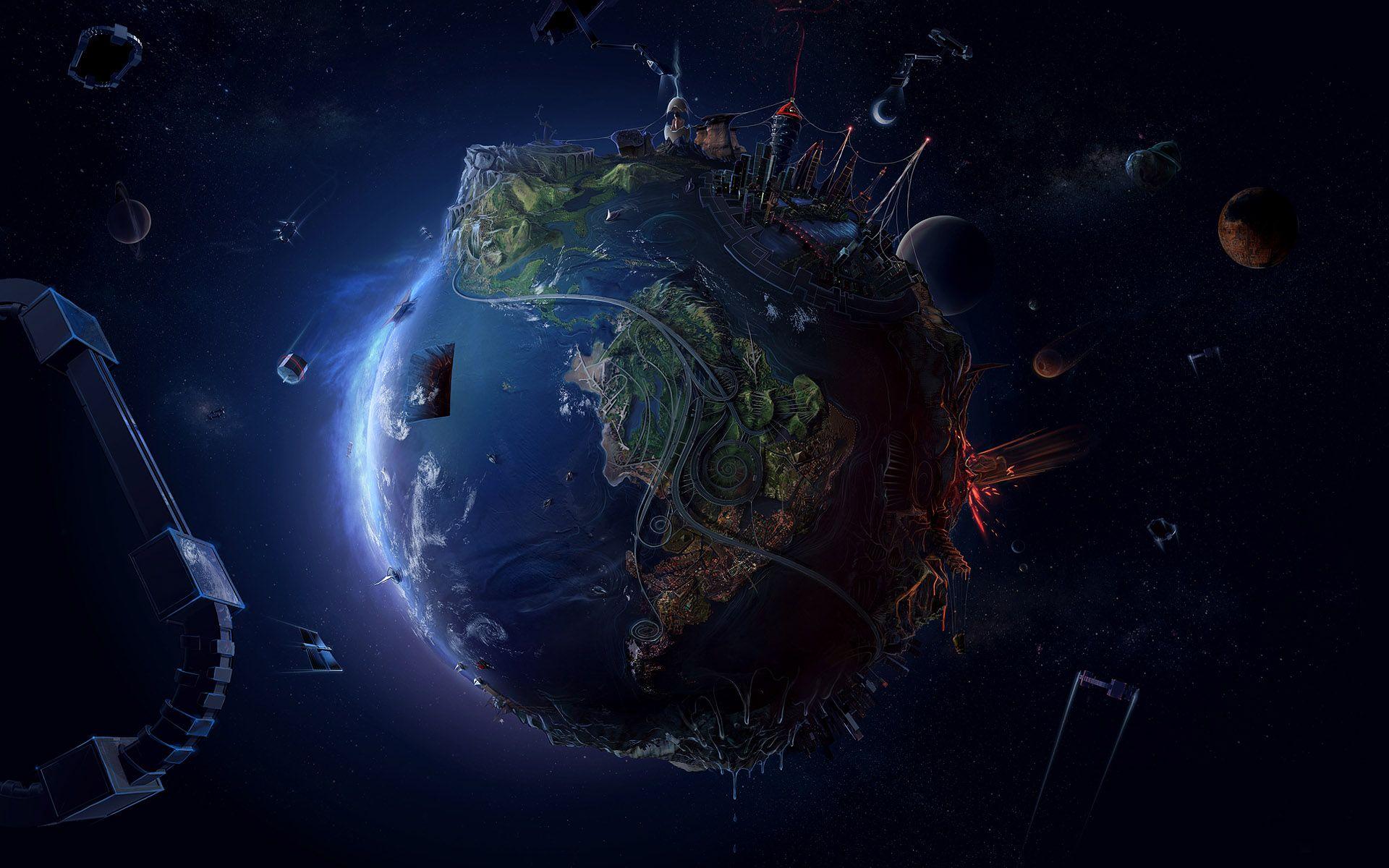 Hình ảnh 3d của trái đất đẹp