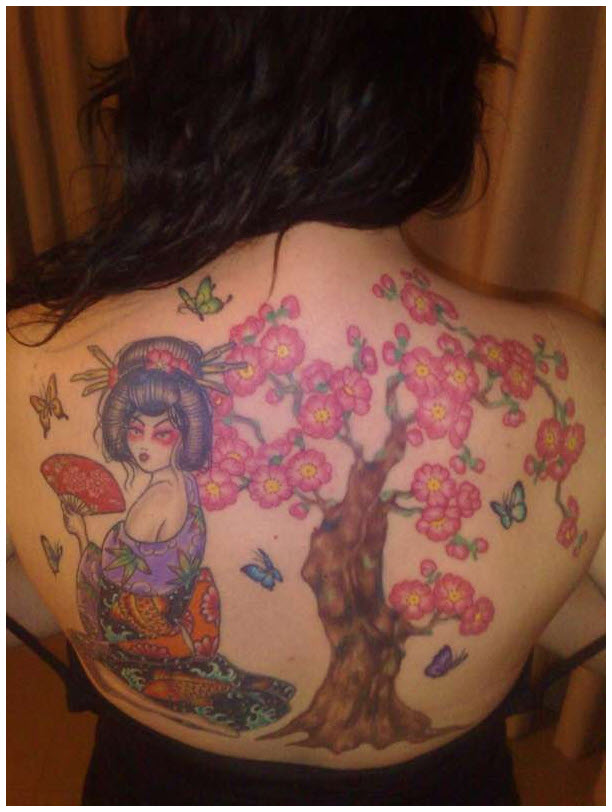 Hình xăm tattoo hoa Anh Đào