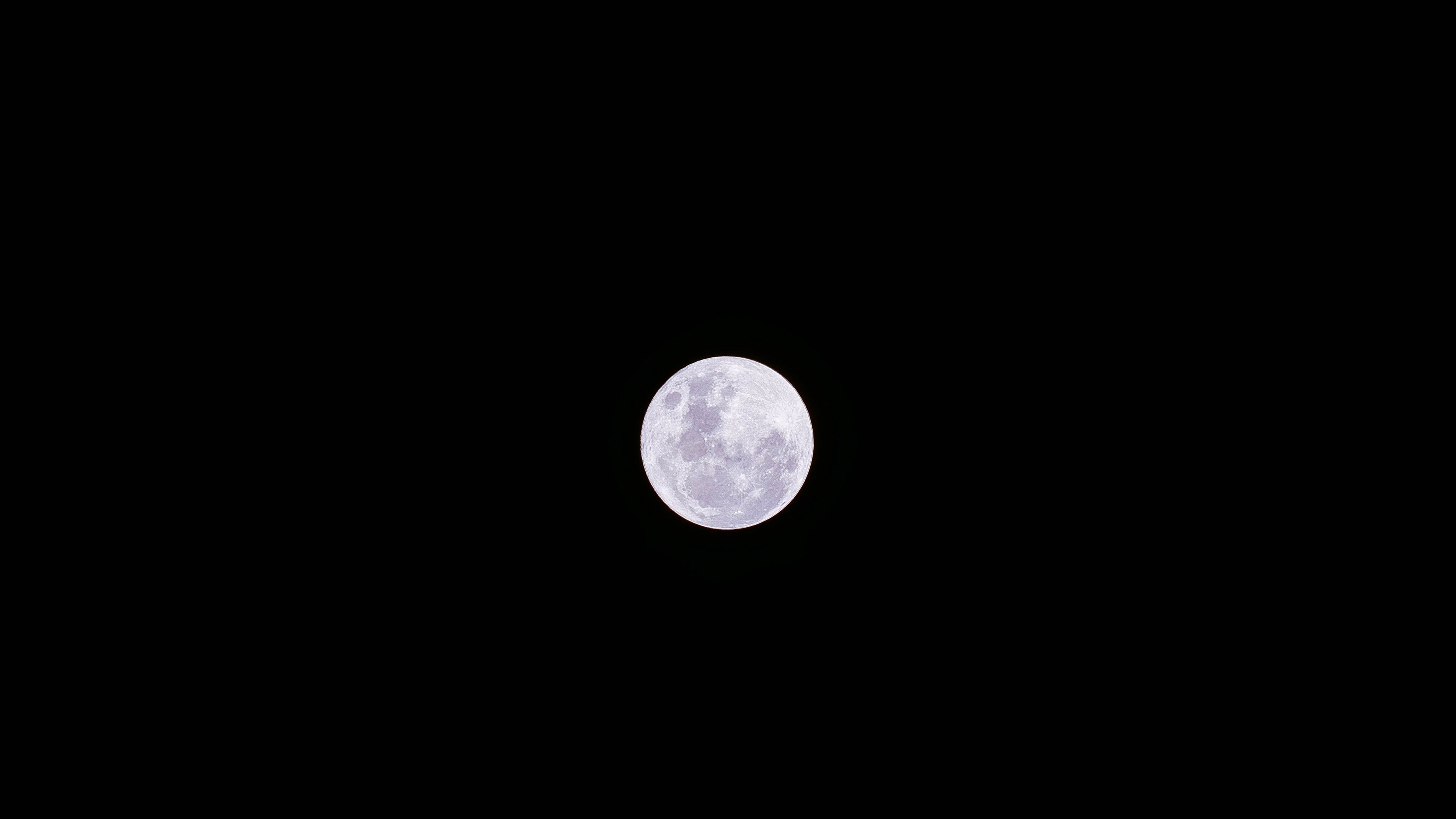 Hình nền mặt trăng đêm đen 4K