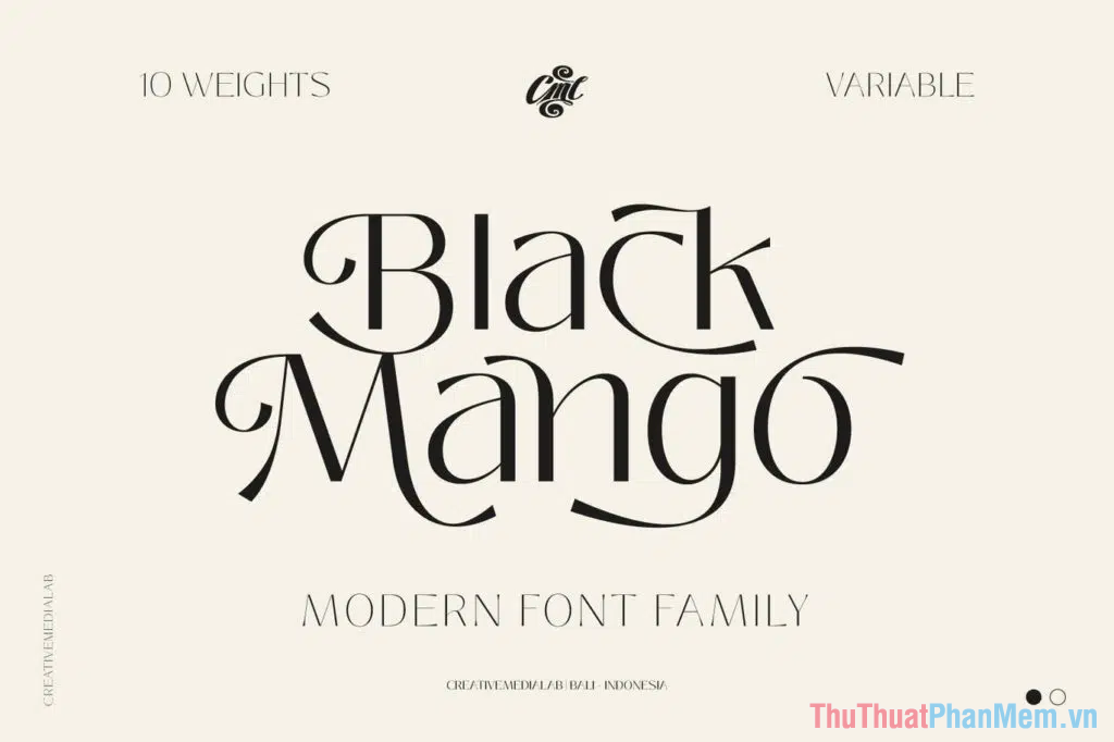 Font chữ Black Mango hiện đại cho văn bản