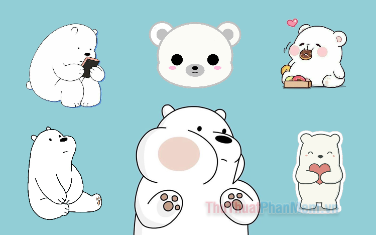 Ảnh Chibi gấu trắng cute, dễ thương