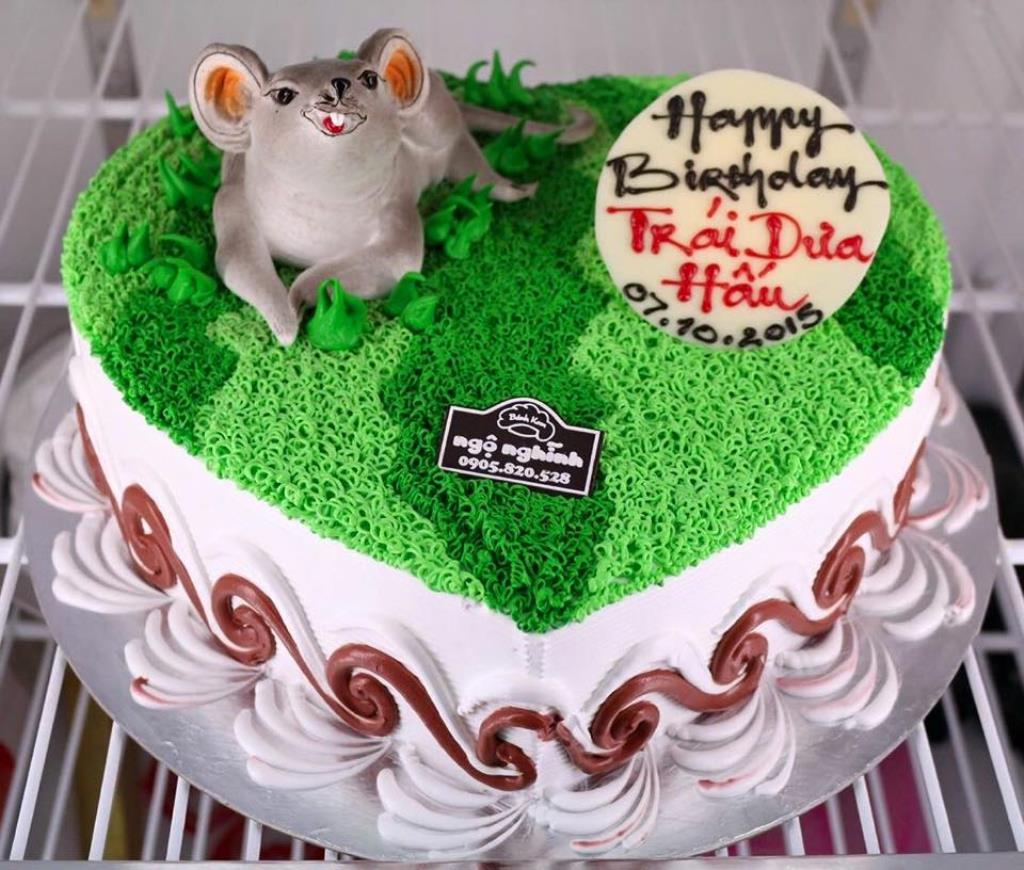 Bánh sinh nhật mặn vẽ hình 12 con giáp (con chuột) - Mừng sinh nhật Đăng  Khoa MS1173 - Bánh sinh nhật bông lan trứng muối Tp. HCM