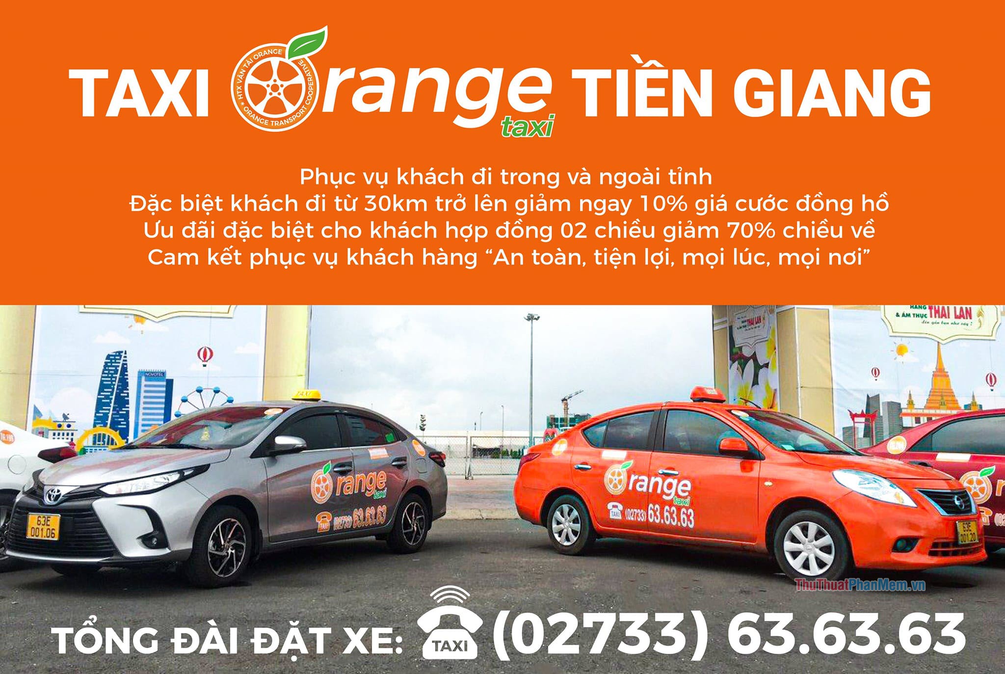 Taxi Orange – Tổng đài Taxi phủ sóng 95% thành phố Mỹ Tho